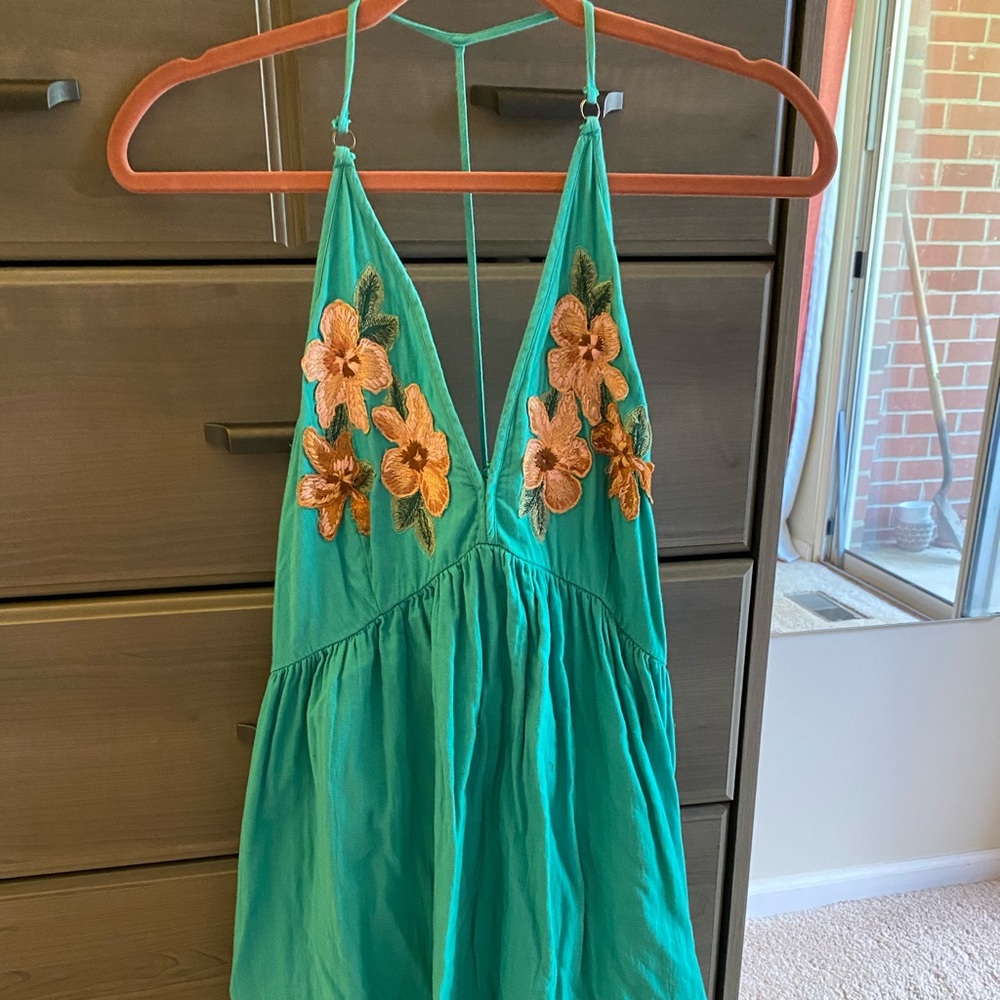 Free People Embroidered Racer-back Dress